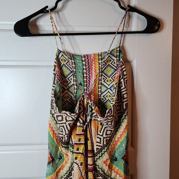 FARM Rio Banana Scarves Yawanawa Maxi Dress Sz G (Lg) Boho Art *See Measures) - Picture 9 of 16